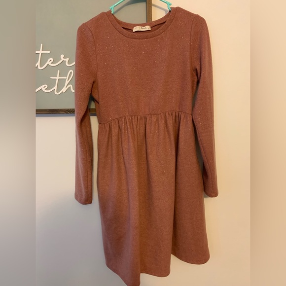 Super soft stretchy material. Sweatshirt, baby doll dress with gold shimmer - Picture 1 of 1